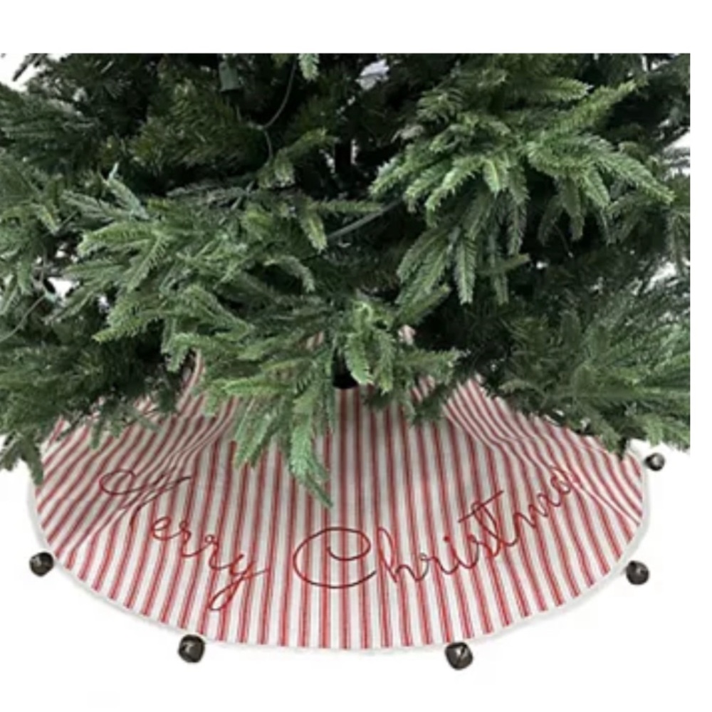 NWT St. Nicholas Square® Merry Christmas Striped Tree Skirt